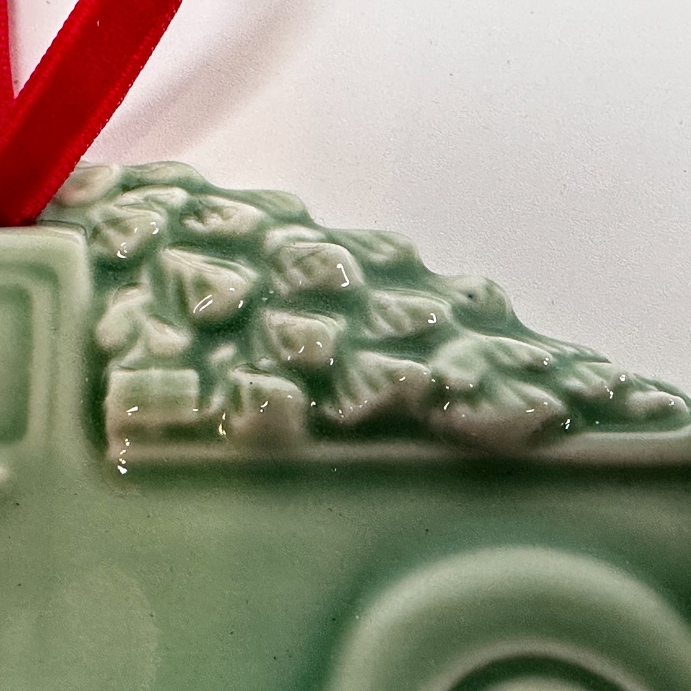 Farmhouse Christmas Green Porcelain Ornament Truck Christmas Trees Delivery NEW - Picture 4 of 8